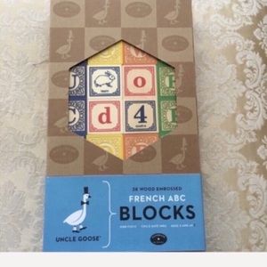 NEW French ABC blocks, 28 colorful wooden blocks